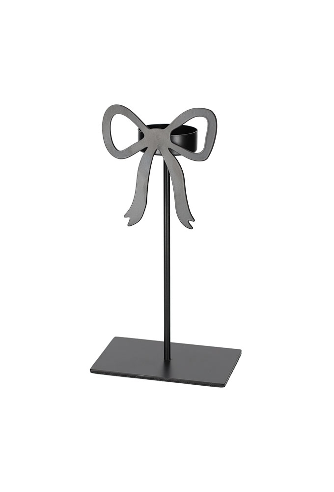 Jens Living Theelichthouder Strik Zwart 10x7x20cm 1stuks