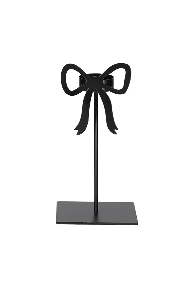 Jens Living Theelichthouder Strik Zwart 10x7x20cm 1stuks