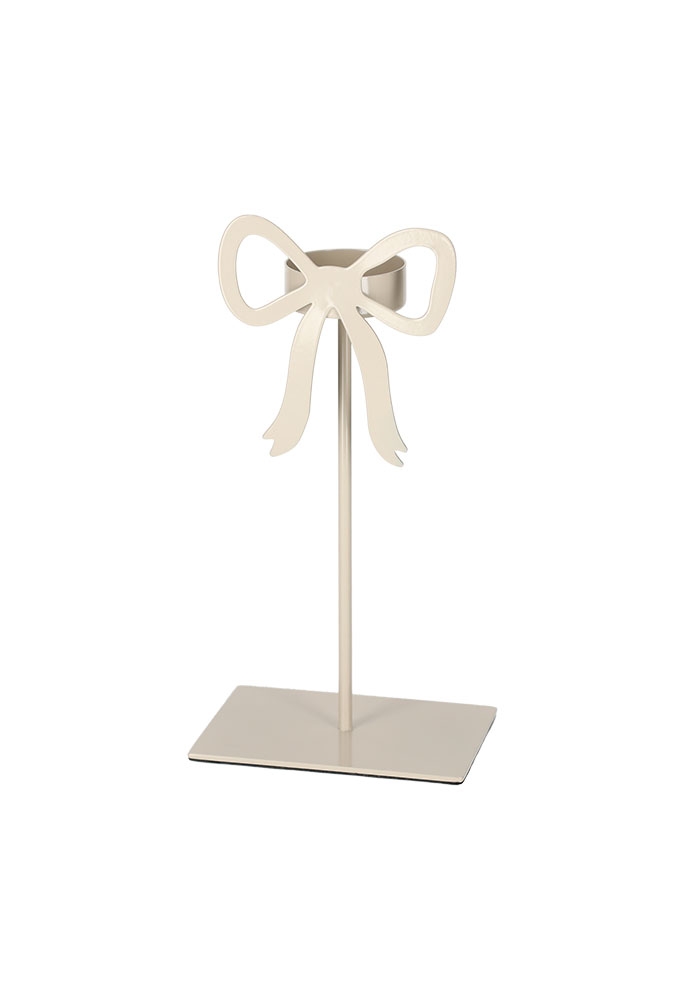 Jens Living Theelichthouder Strik Steengrijs 10x7x20cm 1stuks