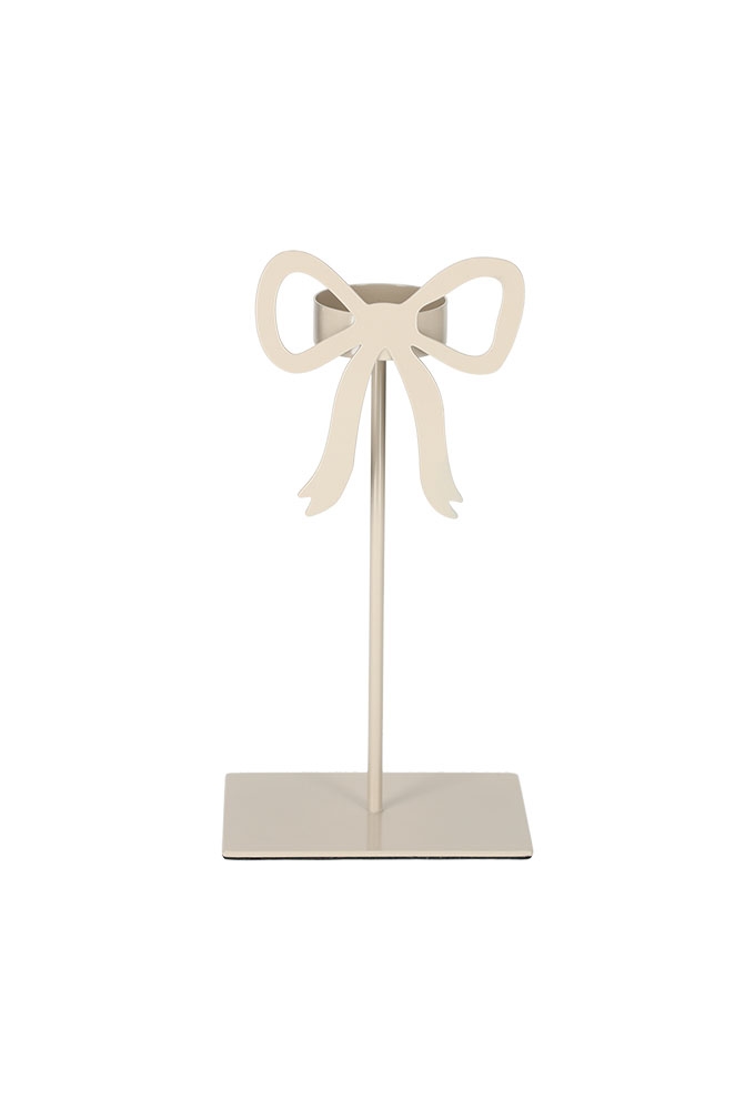 Jens Living Theelichthouder Strik Steengrijs 10x7x20cm 1stuks