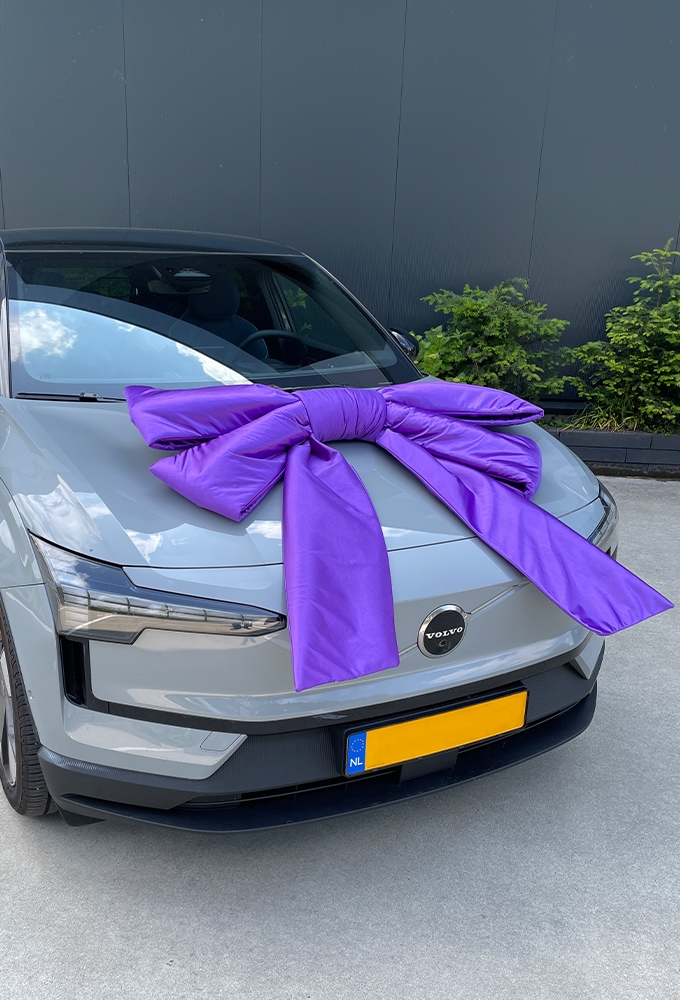 Megastrik Dubbel Paars Lucca 120x50+55cm & Zuignap lint 25cm