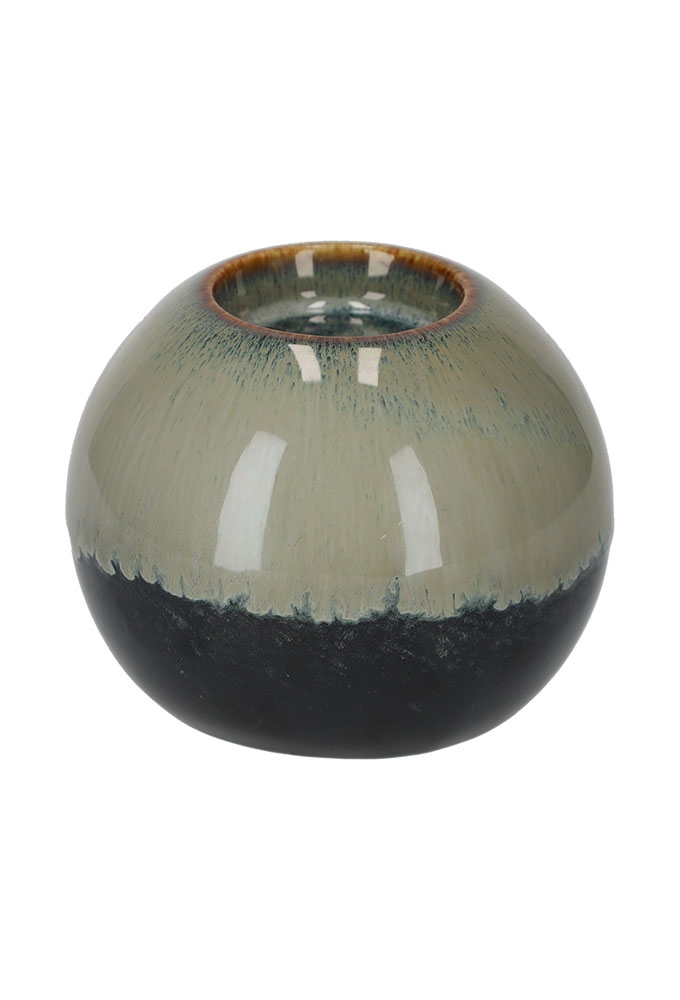 Jens Living Ronde Theelichthouder Bodhi Groen 10x10x8cm 1stuks