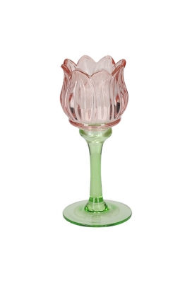 Jens Living Theelichthouder Tulp Roze Large 7x7x17cm 1stuks Jens Living Theelichthouder Tulp Roze Large 7x7x17cm 1stuks