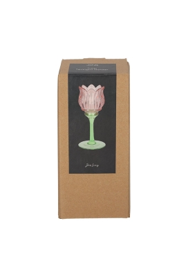 Jens Living Theelichthouder Tulp Roze Large 7x7x17cm 1stuks Jens Living Theelichthouder Tulp Roze Large 7x7x17cm 1stuks