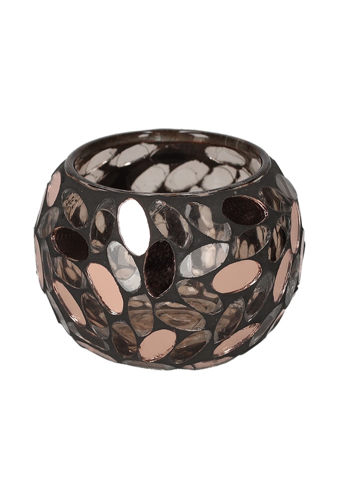 Jens Living Theelichthouder Mozaiek Koper Small 8x8x7cm 1stuks