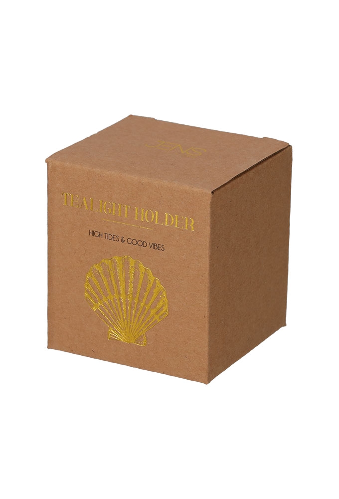 Jens Living Theelichthouder Schelp 6.5x7x7.5cm 1stuks