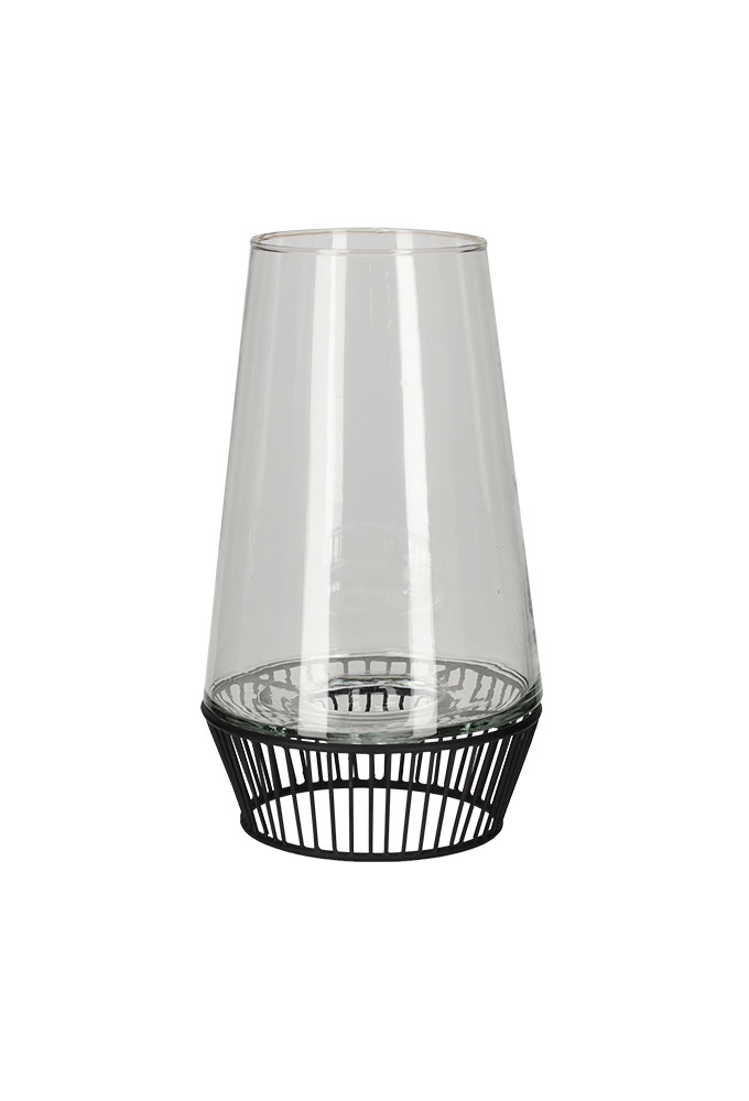 Jens Living Theelicht Lantaarn Large Zwart 14.5x14.5x25.5cm 1stuks Jens Living Theelicht Lantaarn Large Zwart 14.5x14.5x25.5cm 1stuks