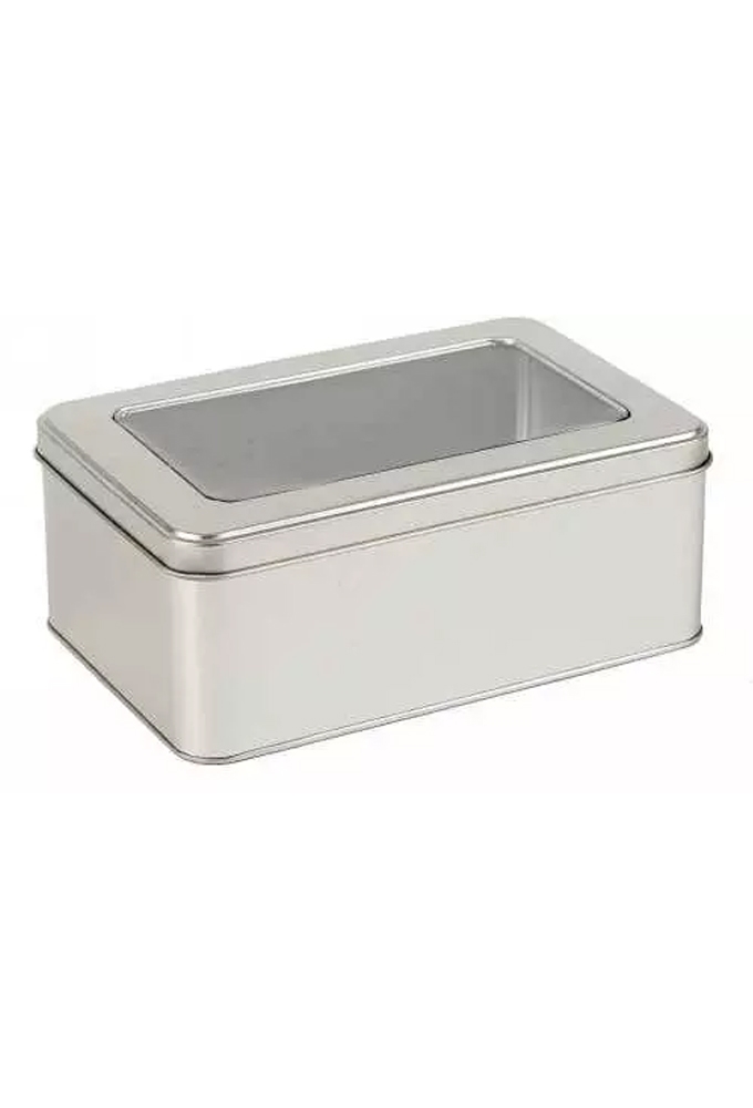 Blikken Blanco Met Venster 19.2x12.7x7.5cm 12stuks