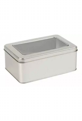 Blikken Blanco Met Venster 19.2x12.7x7.5cm 12stuks