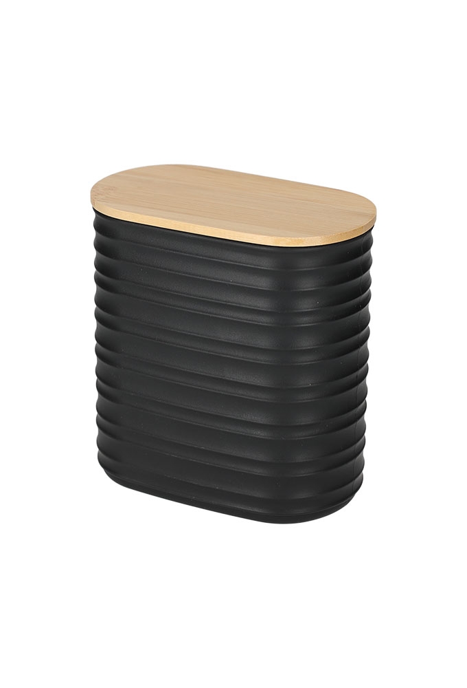 Jens Living Voorraadbus Ribbel Zwart Small 13.7x8x14.5cm 1stuks Jens Living Voorraadbus Ribbel Zwart Small 13.7x8x14.5cm 1stuks