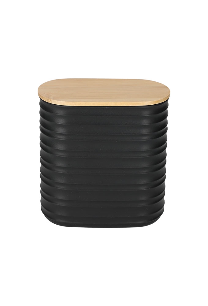 Jens Living Voorraadbus Ribbel Zwart Small 13.7x8x14.5cm 1stuks Jens Living Voorraadbus Ribbel Zwart Small 13.7x8x14.5cm 1stuks