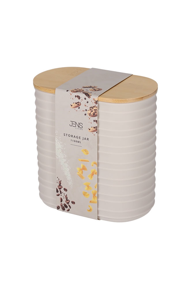 Jens Living Voorraadbus Ribbel Steengrijs Small 13.7x8x14.5cm 1stuks