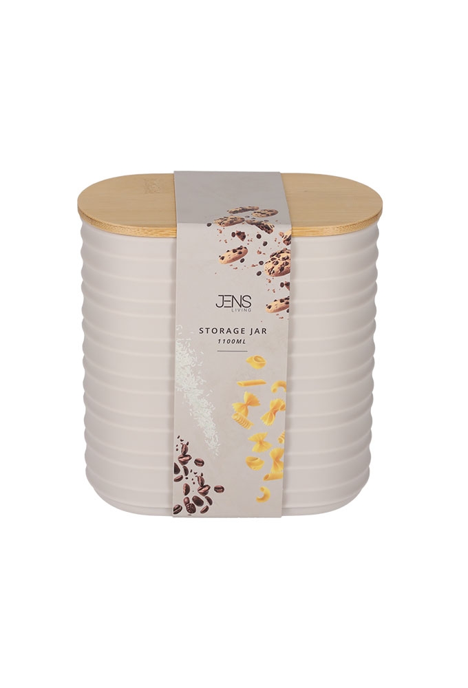 Jens Living Voorraadbus Ribbel Steengrijs Small 13.7x8x14.5cm 1stuks