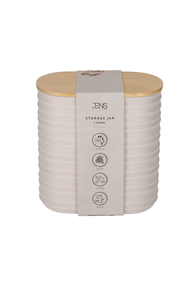 Jens Living Voorraadbus Ribbel Steengrijs Small 13.7x8x14.5cm 1stuks