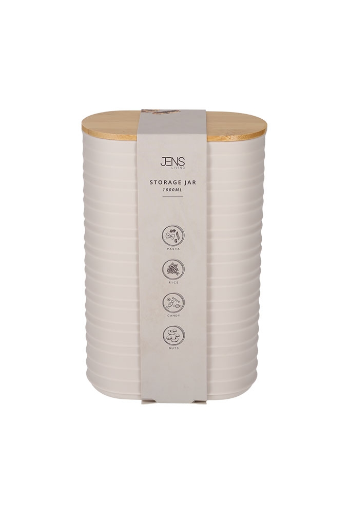 Jens Living Voorraadbus Ribbel Steengrijs Large 13.7x8x21.2cm 1stuks