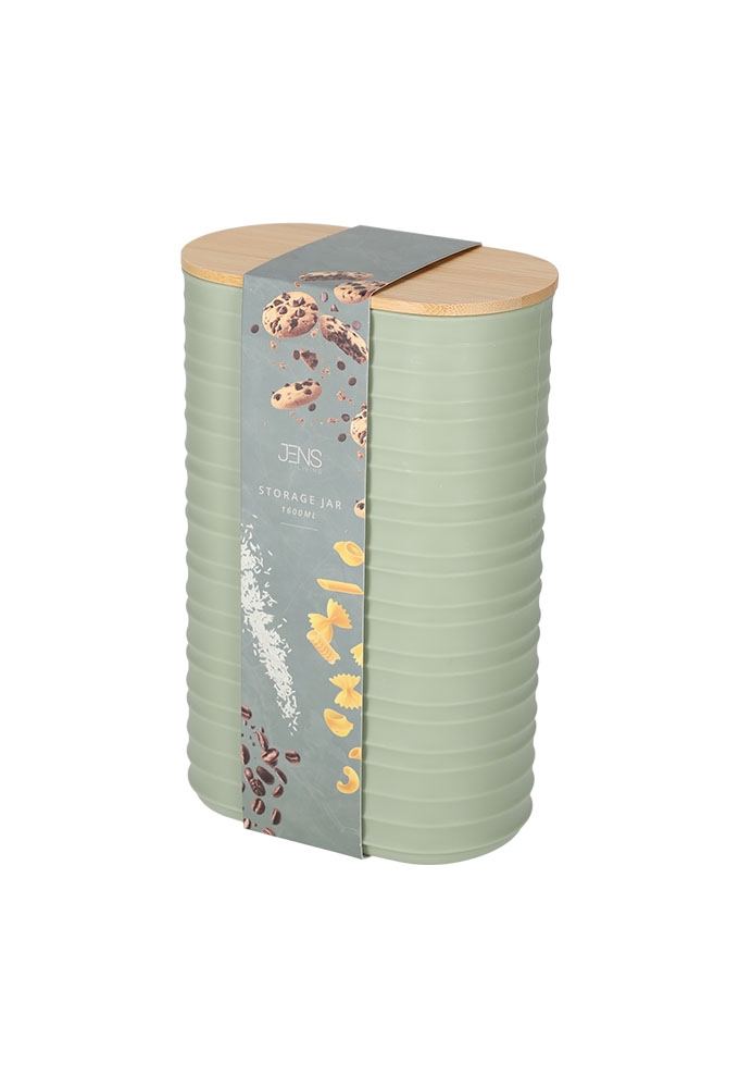 Jens Living Voorraadbus Ribbel Groen Large 13.7x8x21.2cm 1stuks Jens Living Voorraadbus Ribbel Groen Large 13.7x8x21.2cm 1stuks