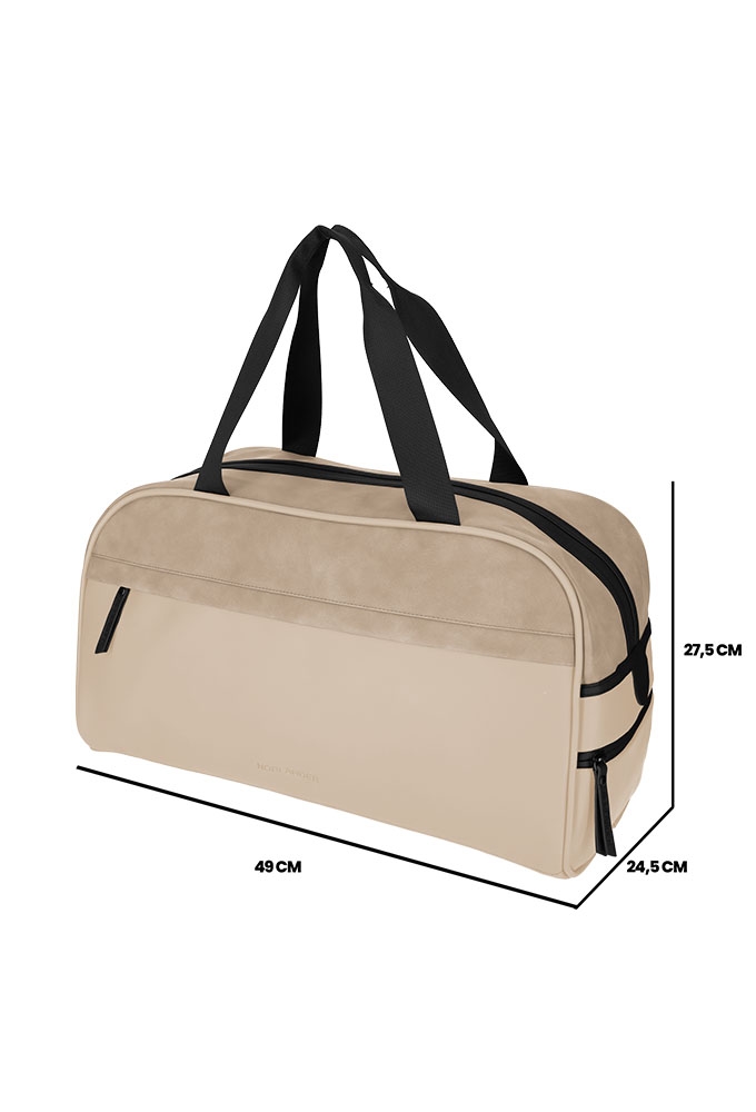 Norlander Pu Retro Sporttas Napolitana Taupe 49x24.5x27.5cm 1stuks Norlander Pu Retro Sporttas Napolitana Taupe 49x24.5x27.5cm 1stuks