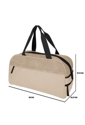 Norlander Pu Retro Sporttas Napolitana Taupe 49x24.5x27.5cm 1stuks Norlander Pu Retro Sporttas Napolitana Taupe 49x24.5x27.5cm 1stuks