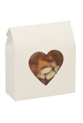 Cadeaudoosjes Kura Wit Met Hartjes Venster 10.2x8.9x3.8cm 25stuks Cadeaudoosjes Kura Wit Met Hartjes Venster 10.2x8.9x3.8cm 25stuks