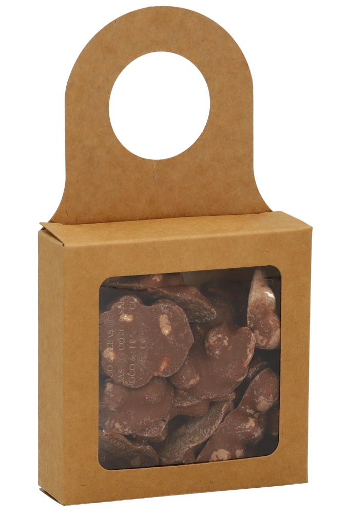 Cadeaudoosjes Kura Venster Kraft met Hanger 9x9x3 cm 25stuks