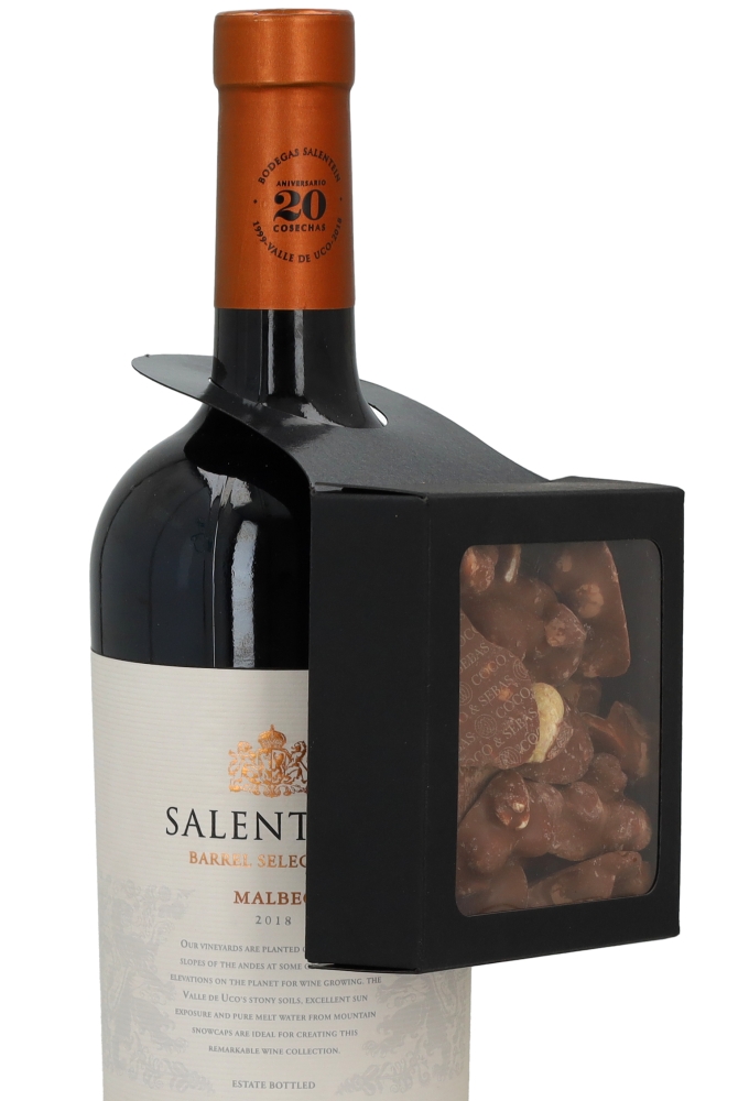 Cadeaudoosjes Kura Venster Zwart met Hanger 9x9x3 cm 25stuks