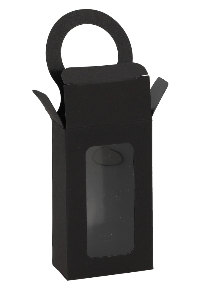 Cadeaudoosjes Kura Venster Zwart met Hanger 10x5.5x3cm 25stuks