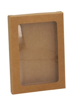 Cadeaudoosjes Jura Kraft Met Venster 13.2x9.5x1.3cm 25stuks Cadeaudoosjes Jura Kraft Met Venster 13.2x9.5x1.3cm 25stuks