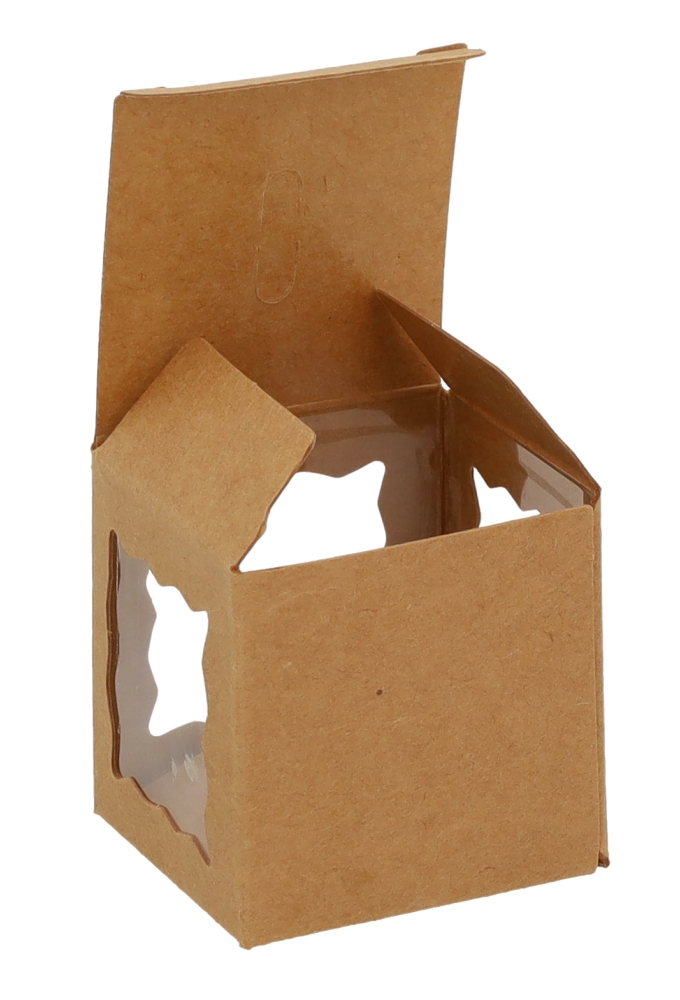 Cadeaudoosjes Krado Kraft met 3 Vensters 5x5x5cm 25stuks OP IS OP
