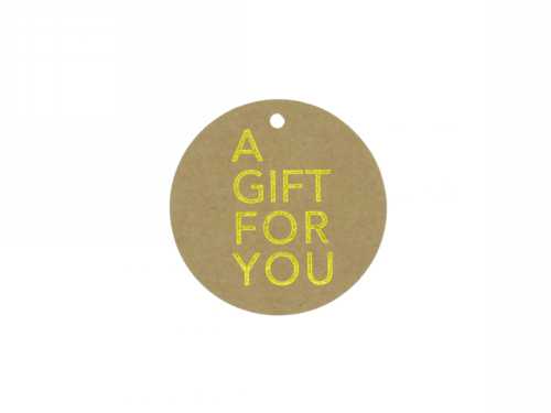 Kadokaartje Kraft A Gift For You Goud 5cm 50stuks