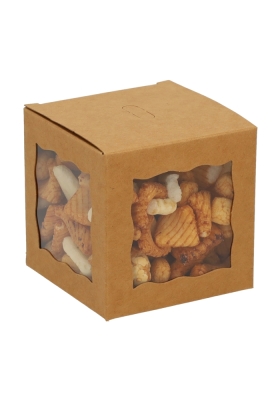 Cadeaudoosjes Krado Kraft met 3 vensters 7.5x7.5x7.5cm 25stuks Cadeaudoosjes Krado Kraft met 3 vensters 7.5x7.5x7.5cm 25stuks