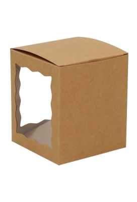Cadeaudoosjes Krado Kraft met 3 vensters 10.2x10.2x11.7cm 25stuks Cadeaudoosjes Krado Kraft met 3 vensters 10.2x10.2x11.7cm 25stuks