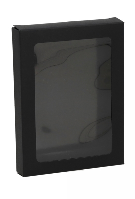 Cadeaudoosjes Jura Zwart met Venster 13.8x10.2x2.1cm 25stuks Cadeaudoosjes Jura Zwart met Venster 13.8x10.2x2.1cm 25stuks