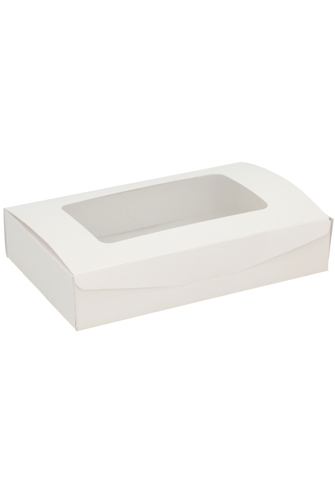 Geschenkdoos Cateringdoos Lino Wit Venster 24x16x5cm 10stuks