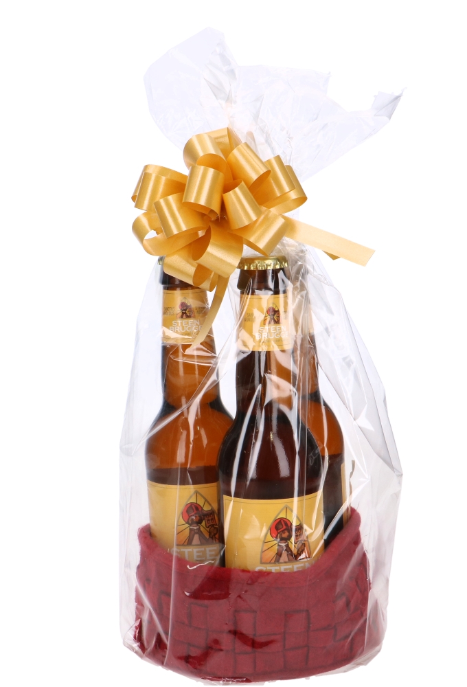 Geschenkmandje Vilt Bordeaux 14x6.5cm 1st & GRATIS STRIKJES & ZAKJES