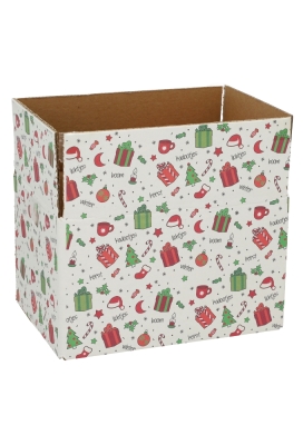 Geschenkdozen Kerstprint 21.5x15x12cm 30stuks Geschenkdozen Kerstprint 21.5x15x12cm 30stuks