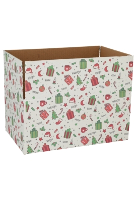 Geschenkdozen Kerstprint 31x20x14cm 30stuks Geschenkdozen Kerstprint 31x20x14cm 30stuks