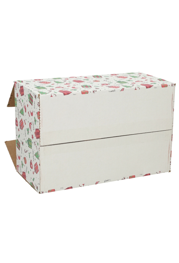 Geschenkdozen Kerstprint 31x20x14cm 30stuks