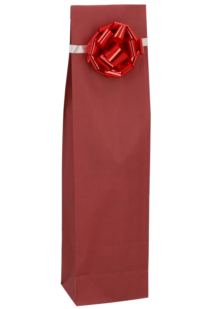 Luxe Wijnzak Met Blokbodem Bordeaux 10x8x41cm 50stuks