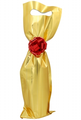 Wijntasjes Titan Line Folie Metallic Goud 17x50cm 100 stuks OP IS OP