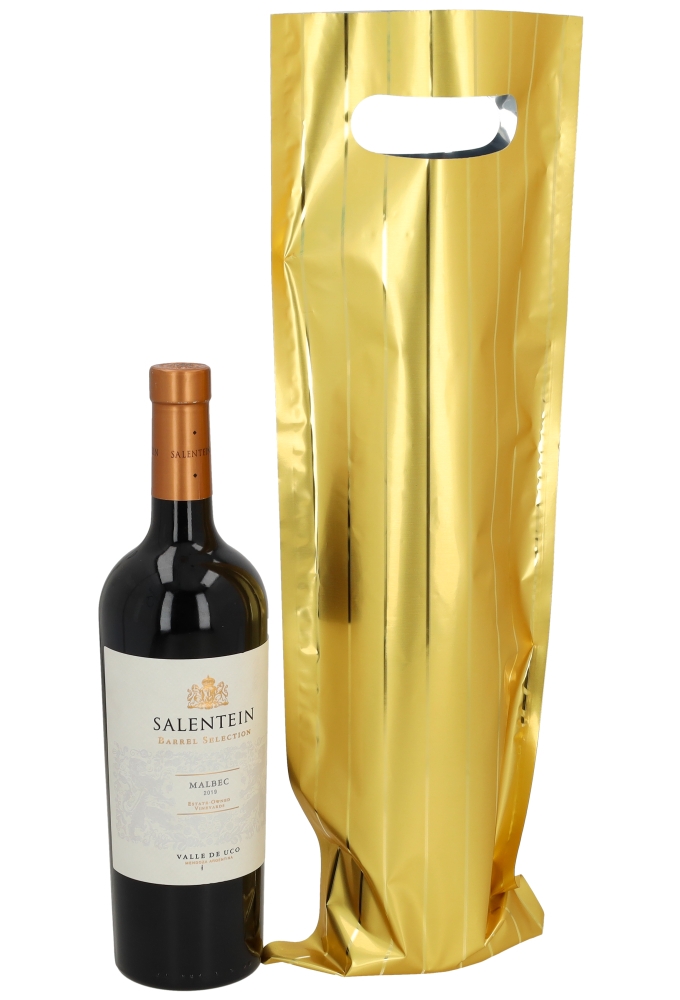 Wijntasjes Titan Line Folie Metallic Goud 17x50cm 100 stuks OP IS OP