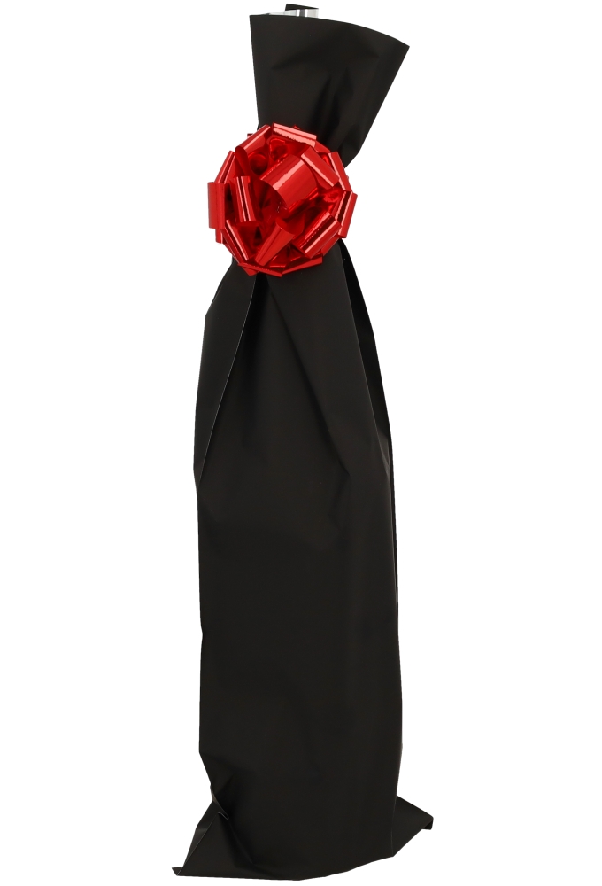 Wijnzak Folie Zwart Mat 15x45cm 100stuks