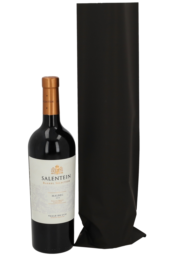 Wijnzak Folie Zwart Mat 15x45cm 100stuks