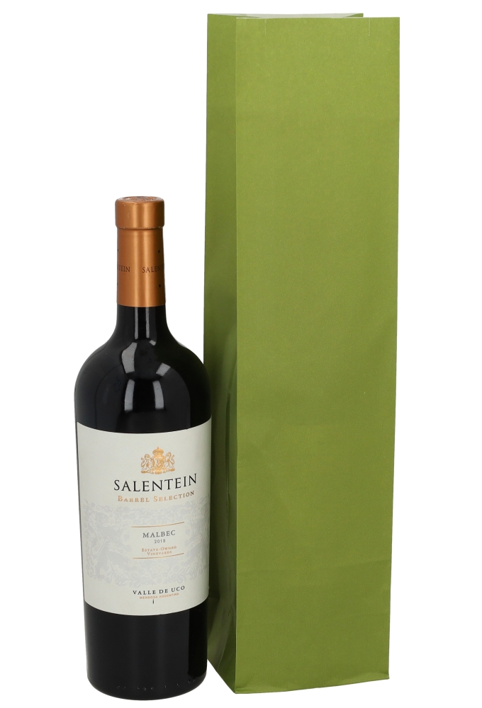 Luxe Wijnzak Met Blokbodem Avocado 10x8x41cm 50stuks