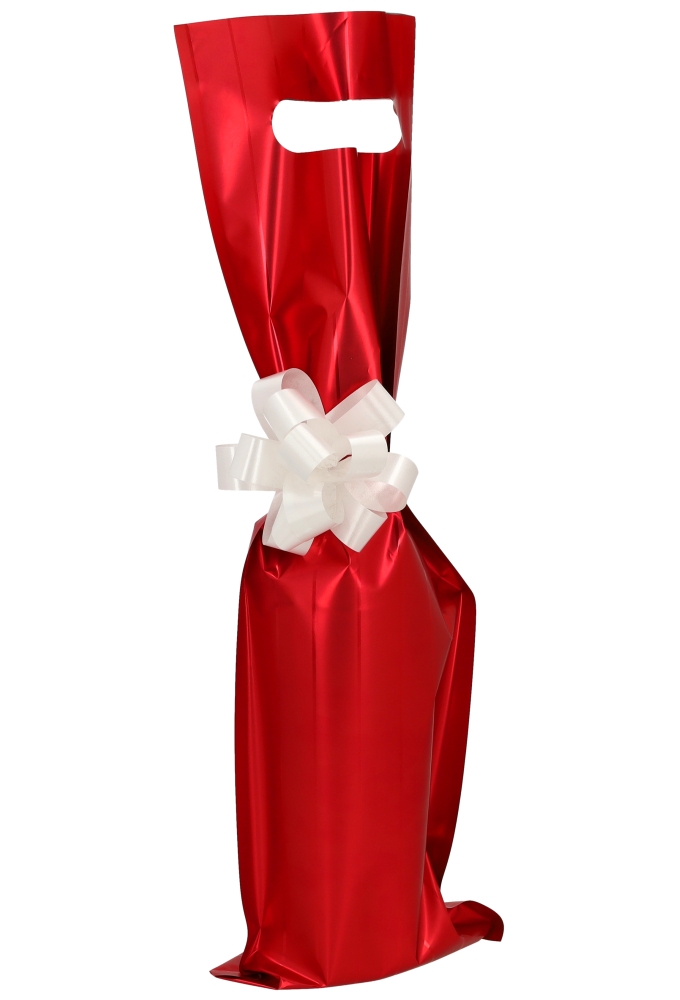 Wijntasjes Titan Line Folie Metallic Rood 17x50cm 100 stuks OP IS OP