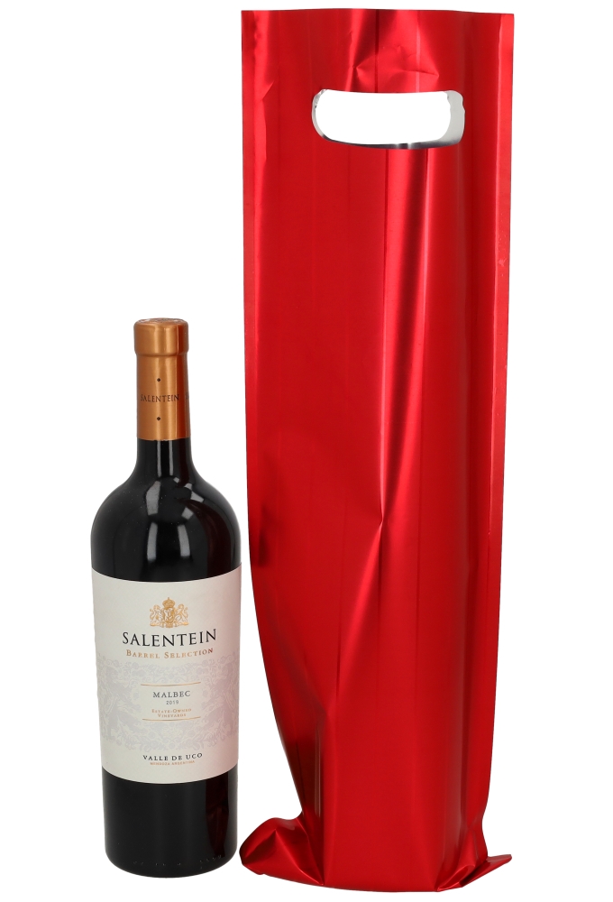 Wijntasjes Titan Line Folie Metallic Rood 17x50cm 100 stuks OP IS OP