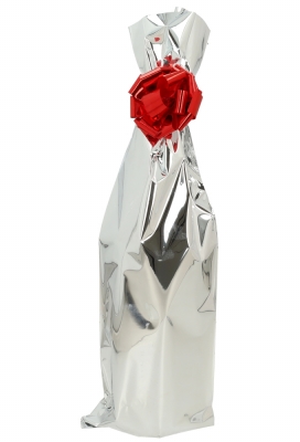 Wijnzak Folie Metallic Zilver 15x45cm 100stuks Wijnzak Folie Metallic Zilver 15x45cm 100stuks