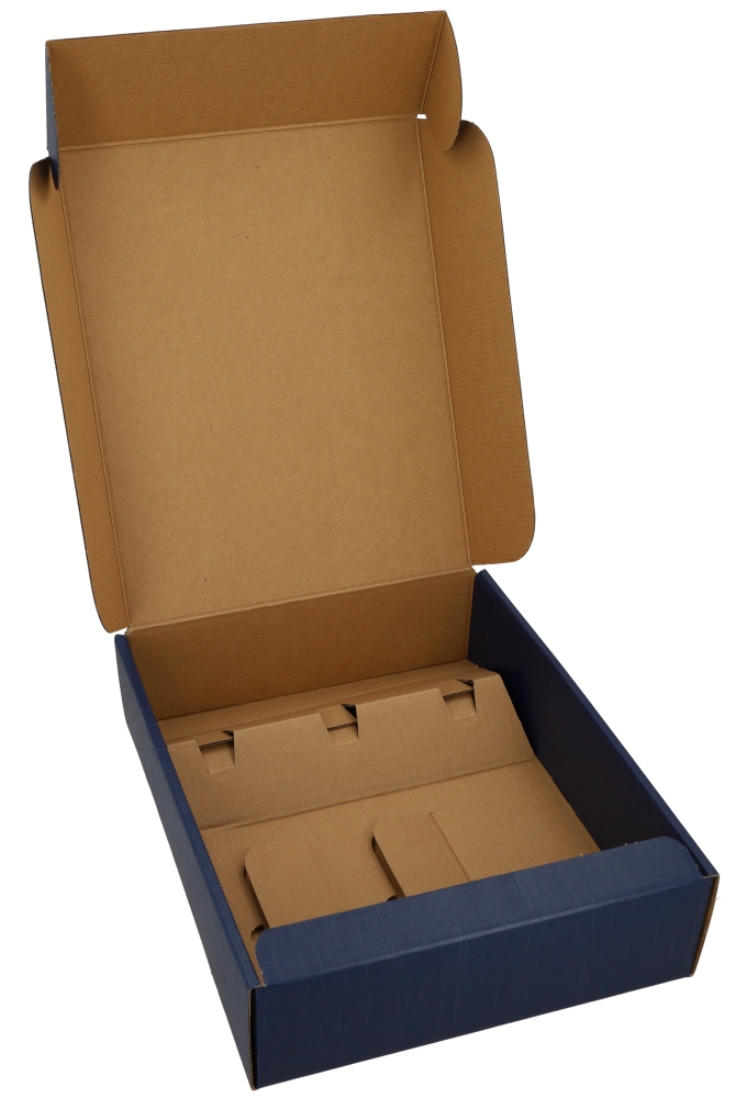 Luxe Wijndozen Ferro Blauw voor 3 fles 28x9x34cm 30stuks