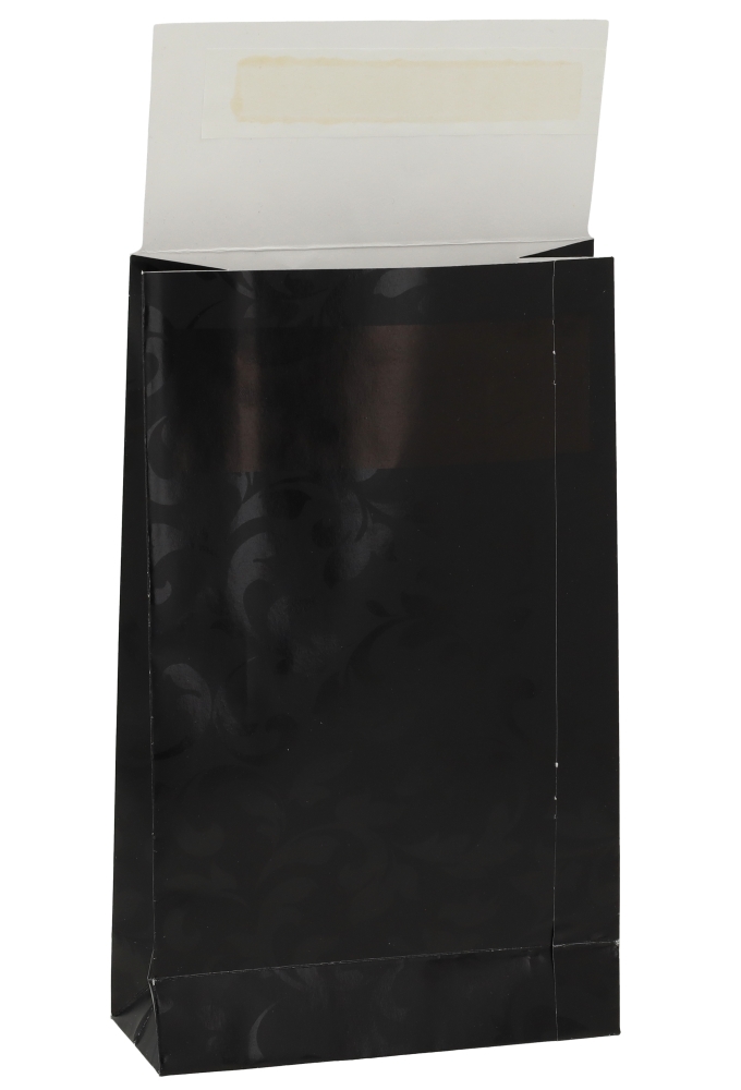 Luxe Kadozakjes Mila Zwart Barok & Plakstrip 14x5.5x23cm 50stuks