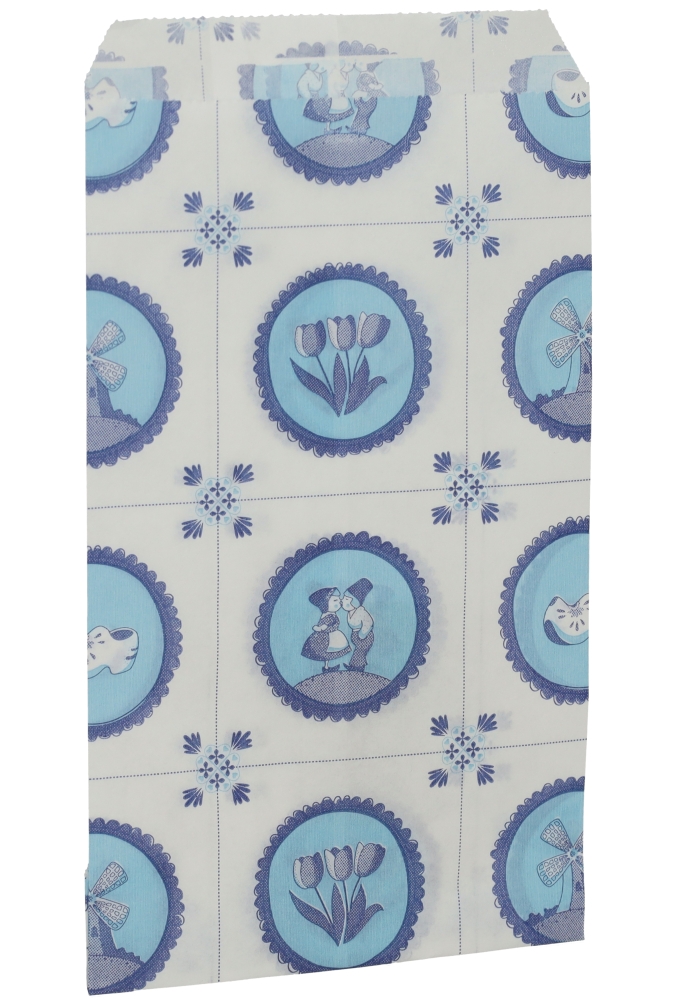 Kadozakjes Kraft Hollands Delfts Blauw Tegeltje 10x16cm 1000stuks Kadozakjes Kraft Hollands Delfts Blauw Tegeltje 10x16cm 1000stuks
