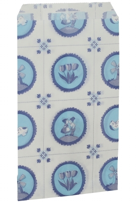 Kadozakjes Kraft Hollands Delfts Blauw Tegeltje 10x16cm 1000stuks Kadozakjes Kraft Hollands Delfts Blauw Tegeltje 10x16cm 1000stuks